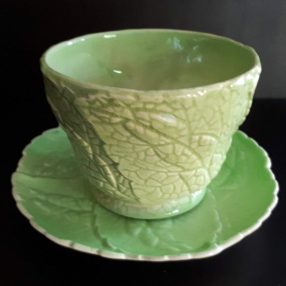 Vintage Carlton ware green Fox glove sugar cup and saucer - Picture 5 of 10